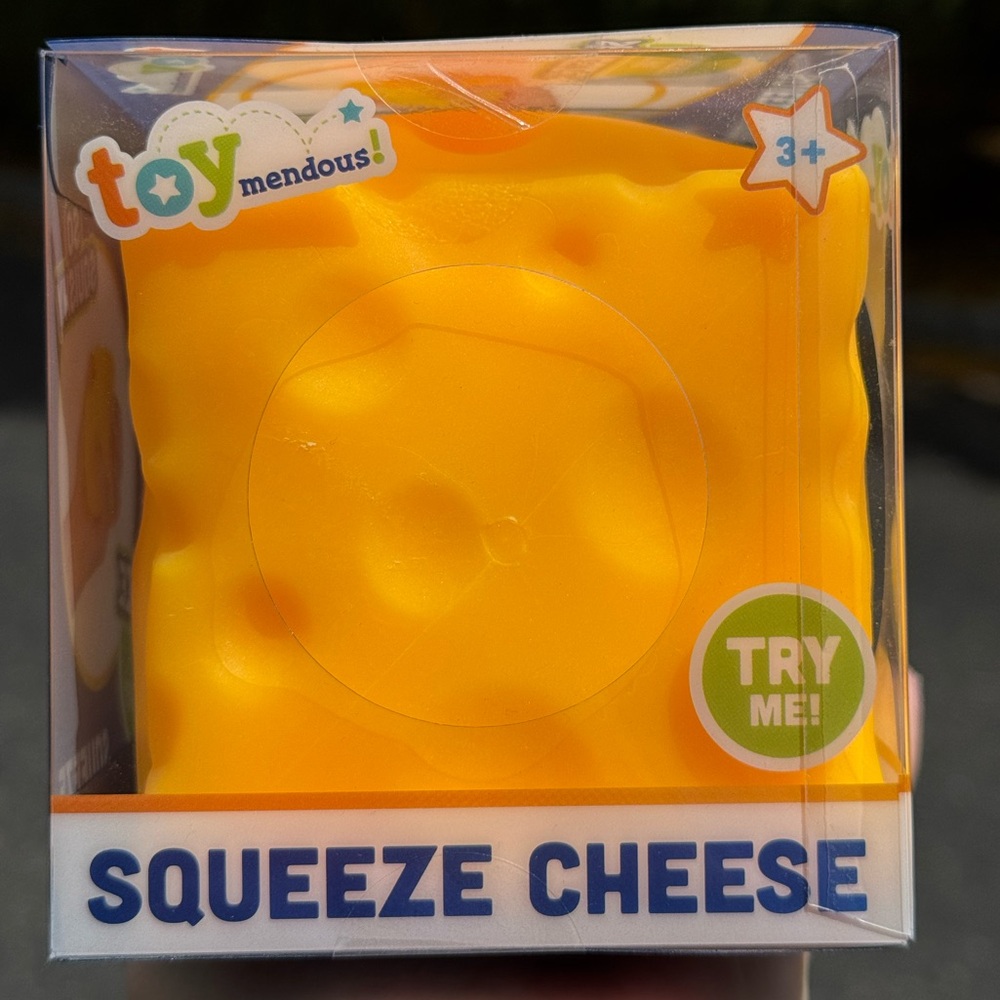 Toymendous Squeeze Cheese, Squishy Stress Toy NEW